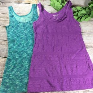 Set of Size Small Tank Tops Teal & Purple